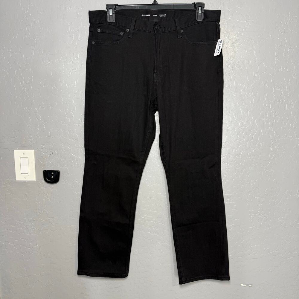 Old Navy Mens Straight Jeans, Black, 36x30 611647